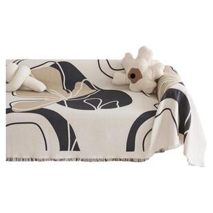 现代简约夏季沙发巾棉麻布艺四季通用万能小清新沙发盖布单人防尘