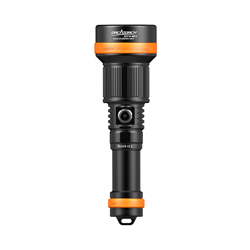 OrcaTorch虎鲸ZD710mk2潜水手电变焦强光远射长续航专业手电筒