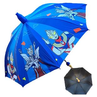 赛罗新款耐用安全晴雨两用黑胶盖子盖帽中大童上学超轻便儿童雨伞