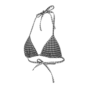 迪卡侬女士分体泳衣女款三角比基尼游泳冲浪温泉大码黑白格纹IVL4