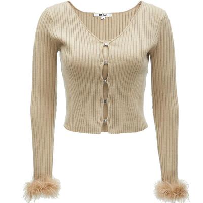 【ONLY奥莱】春季新款时尚潮流百搭V字领修身套装针织衫女