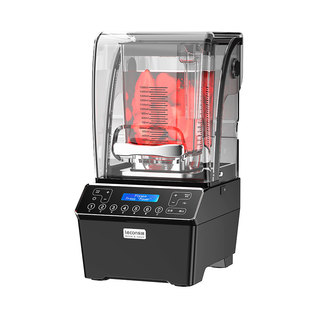 lecon/乐创 无刷电机冰沙机商用带罩隔音破冰机 奶茶店碎冰沙冰机