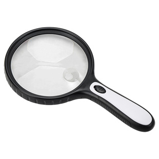 日本超轻型30倍带LED灯非球面放大镜高清高倍老人阅读看书儿童学生手持式特大号扩大镜1000可充电光学扩大镜