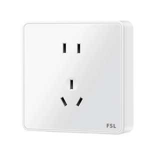佛山照明明装插座开关空调16A插座五孔10A面板明装多孔插座L5白