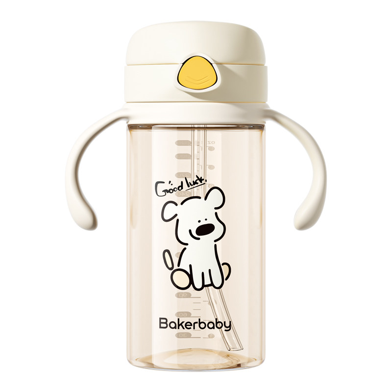 BAKER BABY儿童吸管奶瓶一岁以上喝奶学饮杯宝宝防胀气ppsu直饮杯