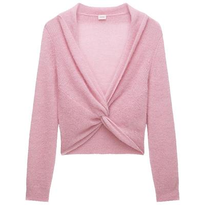 OCHIRLY欧时力交叉扭结V领毛衣