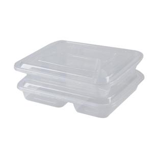 1000ml一次性餐盒三格四格快餐盒便当盒多分格饭盒打包保温外卖