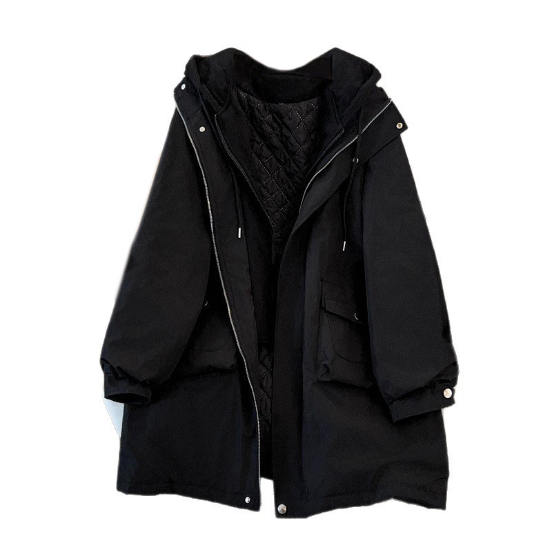 棉服女秋冬季显瘦中长款棉衣外套
