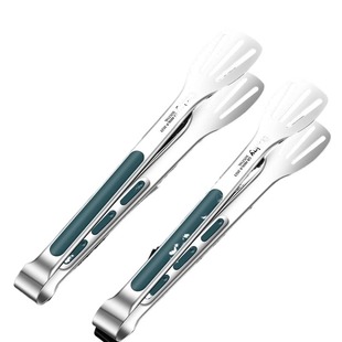 316不锈钢夹子食品夹厨房家用煎牛排烧烤专用烤肉食物面包夹防烫