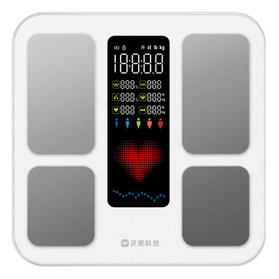 沃莱智慧彩屏体脂秤专业版高精度