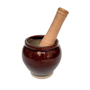 老式蒜臼子陶瓷捣蒜器家用大号擂辣椒擂钵手动蒜泥剥蒜研磨器石臼