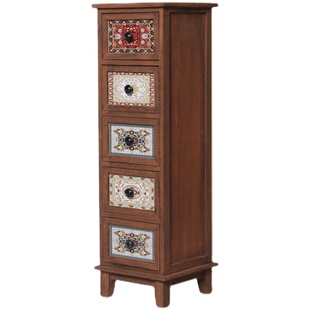 美式复古小柜子卧室夹缝收纳柜抽屉式实木窄斗柜客厅角落储物立柜