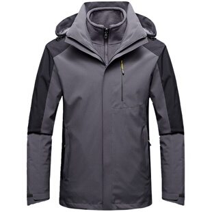 定制logo工作服户外冲锋衣男女三合一可拆卸秋冬季加绒加厚外套