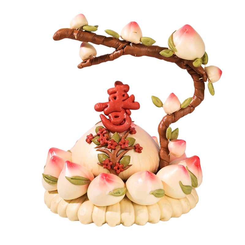 穗笑满祝寿寿桃寿包老人过生日