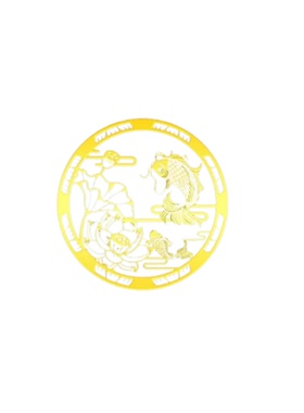 卫生间荷花锦鲤金属贴画化污为财