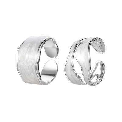 VOYAGE白色滴釉开口戒指小众设计