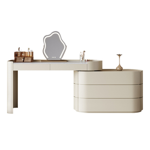 彼爱纯天然奢石高级梳妆台斗柜一体卧室储物2025新转角轻奢化妆台