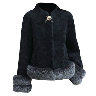 羊剪绒大衣女2025冬新温柔风时尚超大狐狸毛羔羊毛毛颗粒皮草外套