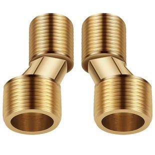 黄铜万向曲角花洒接头加长淋浴器加宽加厚弯头偏心混水阀拐角配件