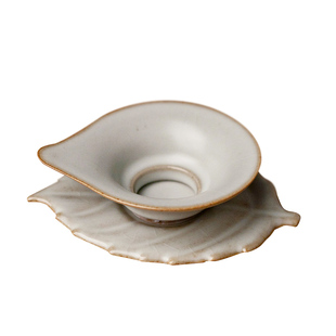 一九茶舍 汝窑茶漏 茶滤 陶瓷功夫茶具配件 茶道零配茶漏架过滤器