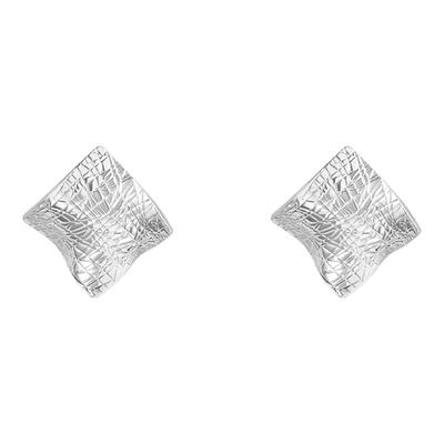 不规则设计方形几何耳环