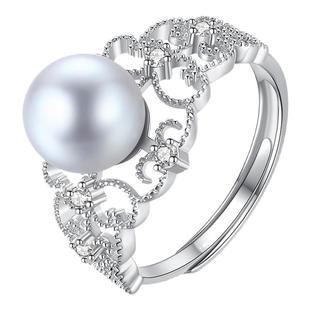 In Lady天然海水珍珠戒指女士小众设计精致轻奢法式轻奢开口戒子