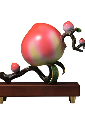 大明铜匠铜寿桃摆件寿星寿礼老人生日礼物祝寿客厅玄关送长辈礼品