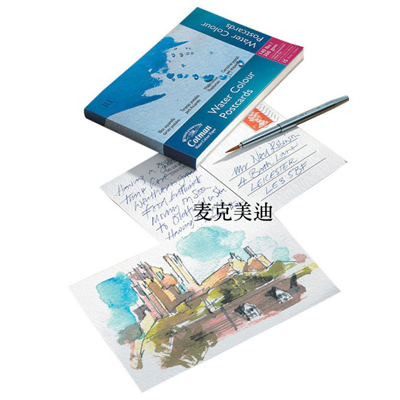 进口温莎牛顿经典版水彩本专业版水彩薄线圈本 明信片 300g