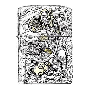 ZIPPO正品打火机齐天大圣孙悟空错金银工艺九朽立体雕刻送礼收藏