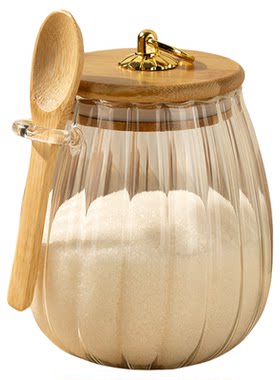 食品级高硼硅玻璃糖罐密封罐带勺