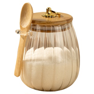 糖罐白糖储存罐厨房装砂糖罐子红糖冰糖家用储物密封高颜值玻璃罐