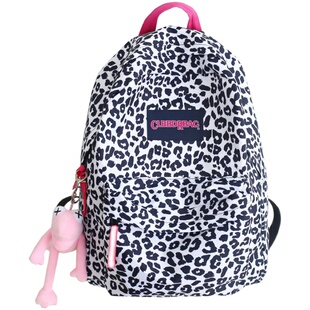 书包女韩版原宿ulzzang高中大学生2026新款豹纹网红双肩包ins女潮