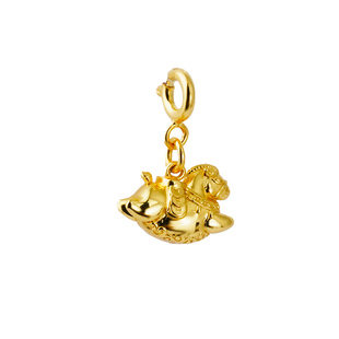 觉行生肖马卡子纯银黄金配饰民族风马上有钱挂件项链银饰男女吊坠