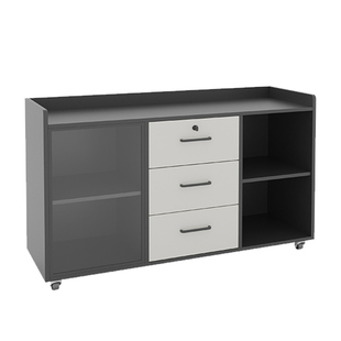 办公桌边柜侧柜带锁收纳柜文件柜矮柜打印机底柜包安装办公室边柜