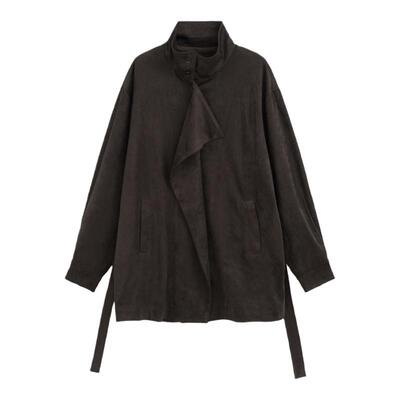 AZure法式复古中长款牛皮绒外套