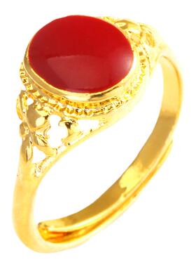 情侣戒指开口复古镶嵌玉石男款