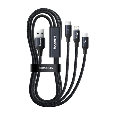 倍思100W三合一快充编织线USB-A