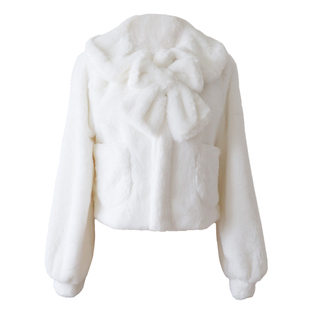 咿哟咪lolita毛绒外套原创设计日常百搭娃娃领仿兔毛短款冬季外套