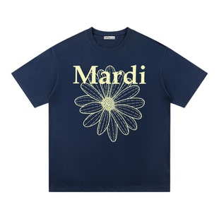 Mardi Mercredi韩国小雏菊字母印花明星同款纯棉短袖T恤上衣女款