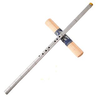 钛合金箫纯钛加厚加长铜吹口长萧竹节款专业演奏精制一节8孔6竹箫