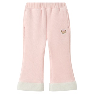 PawinPaw卡通小熊童装25年秋冬新款女宝宝休闲阔裤加绒保暖百搭