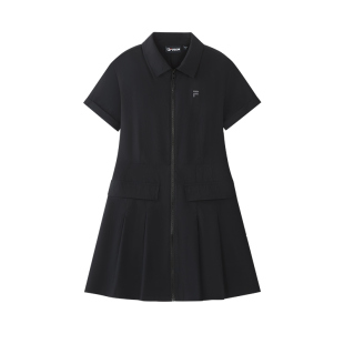 FILA FUSION斐乐潮牌女子梭织连衣裙2026秋季新款休闲凉感衬衫裙