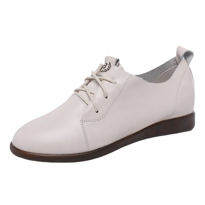 春秋季新款舒适圆头系带软底鞋子