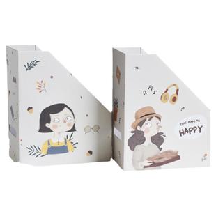 书立架盒ins风少女可爱学生简约书夹办公桌面挡板书架文件架收纳