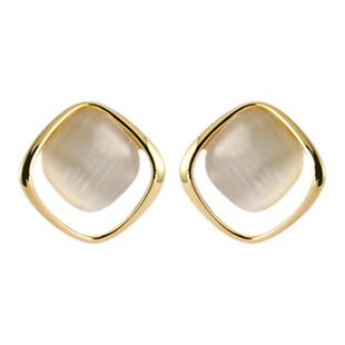 925纯银耳环高级感猫眼石气质耳钉女2026新款轻奢独特大气耳饰