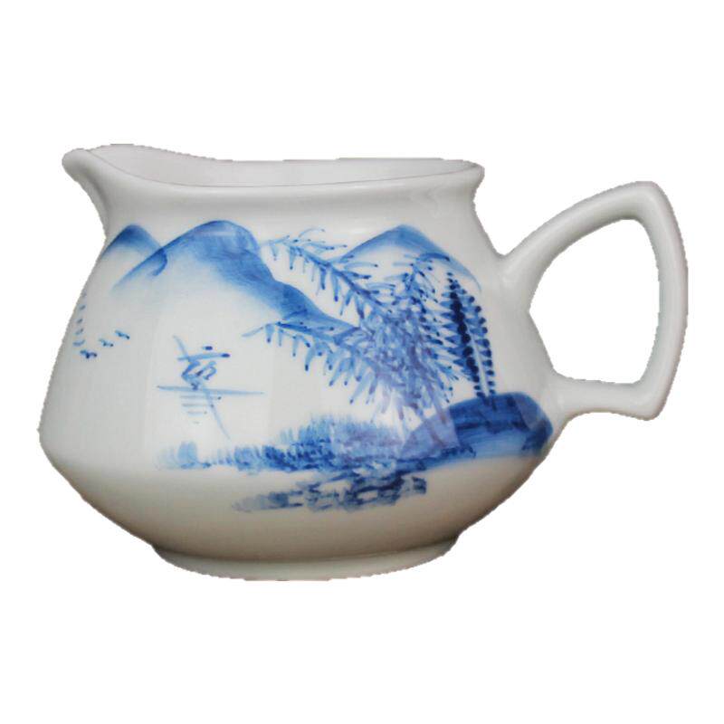 手绘山水公道杯京德茶道配件茶海