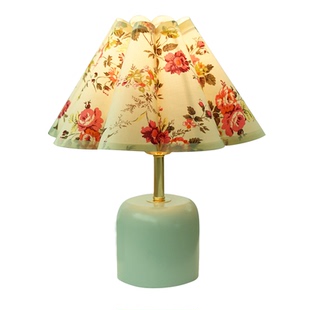 中古花朵氛围灯复古床头卧室美式ins少女北欧百褶浪漫可爱小台灯