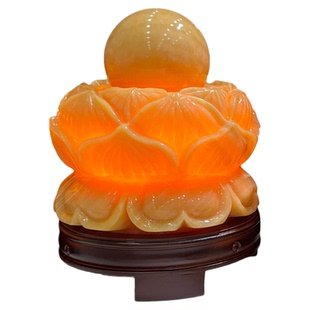 天然玉石莲花风水球豪宅客厅加湿器流水生财摆件新中式国风装饰品