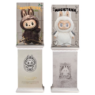 乐一百适用泡泡玛特zimomo展示盒罗马柱底座大天使首领收纳防尘罩