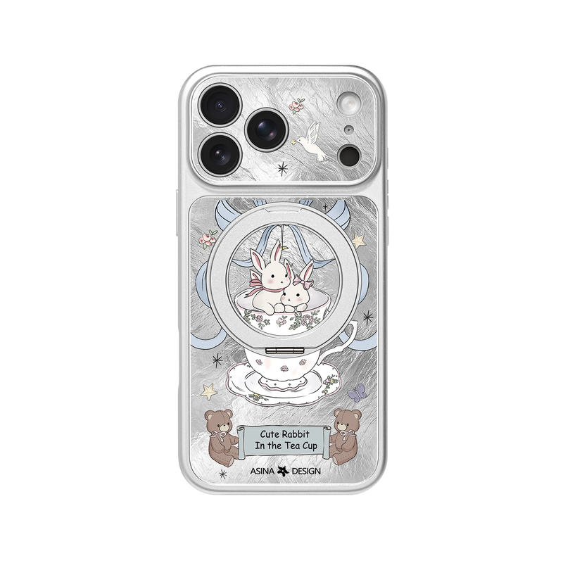 复古茶杯兔子适用苹果17Promax手机壳新款iPhone16Pro磁吸保护套Do7带支架ip15可爱高级感14好看超薄13pm全包